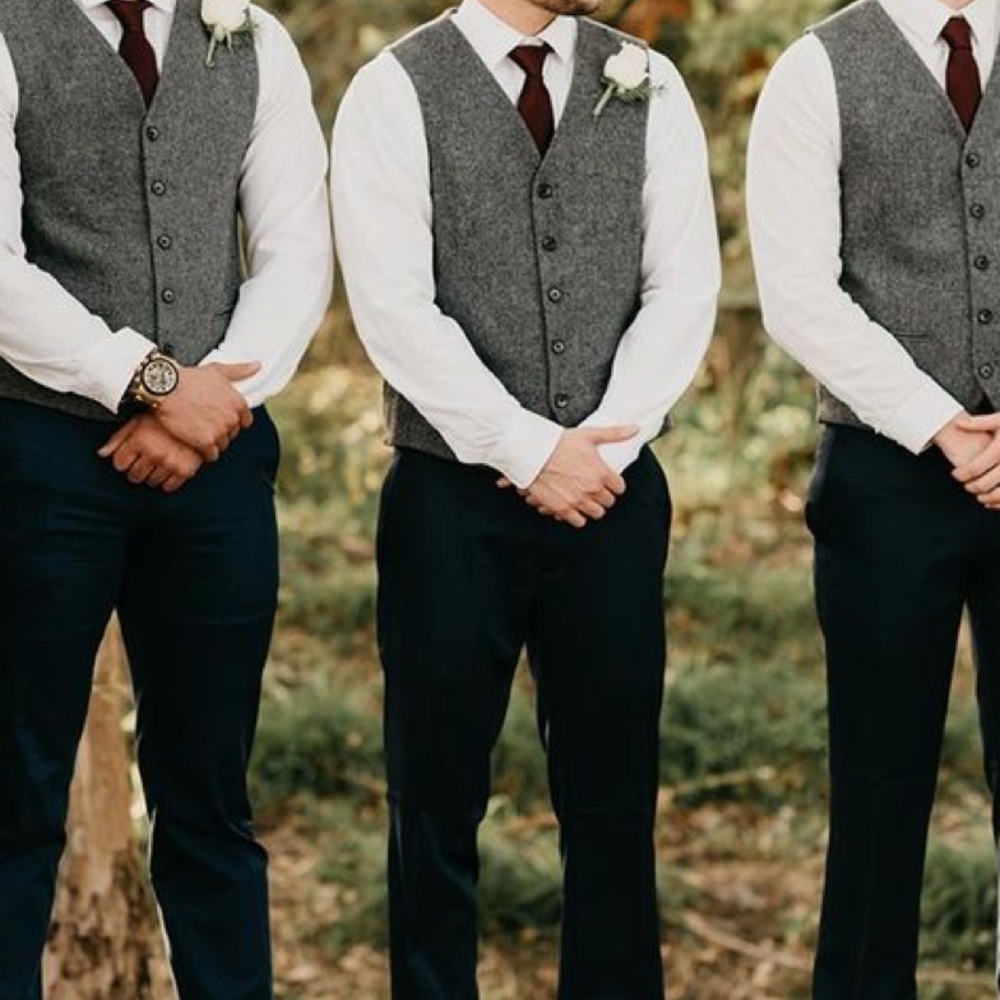 Boys tweed vest black lining